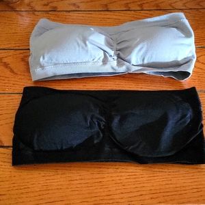 2 strapless bralette Black and Grey